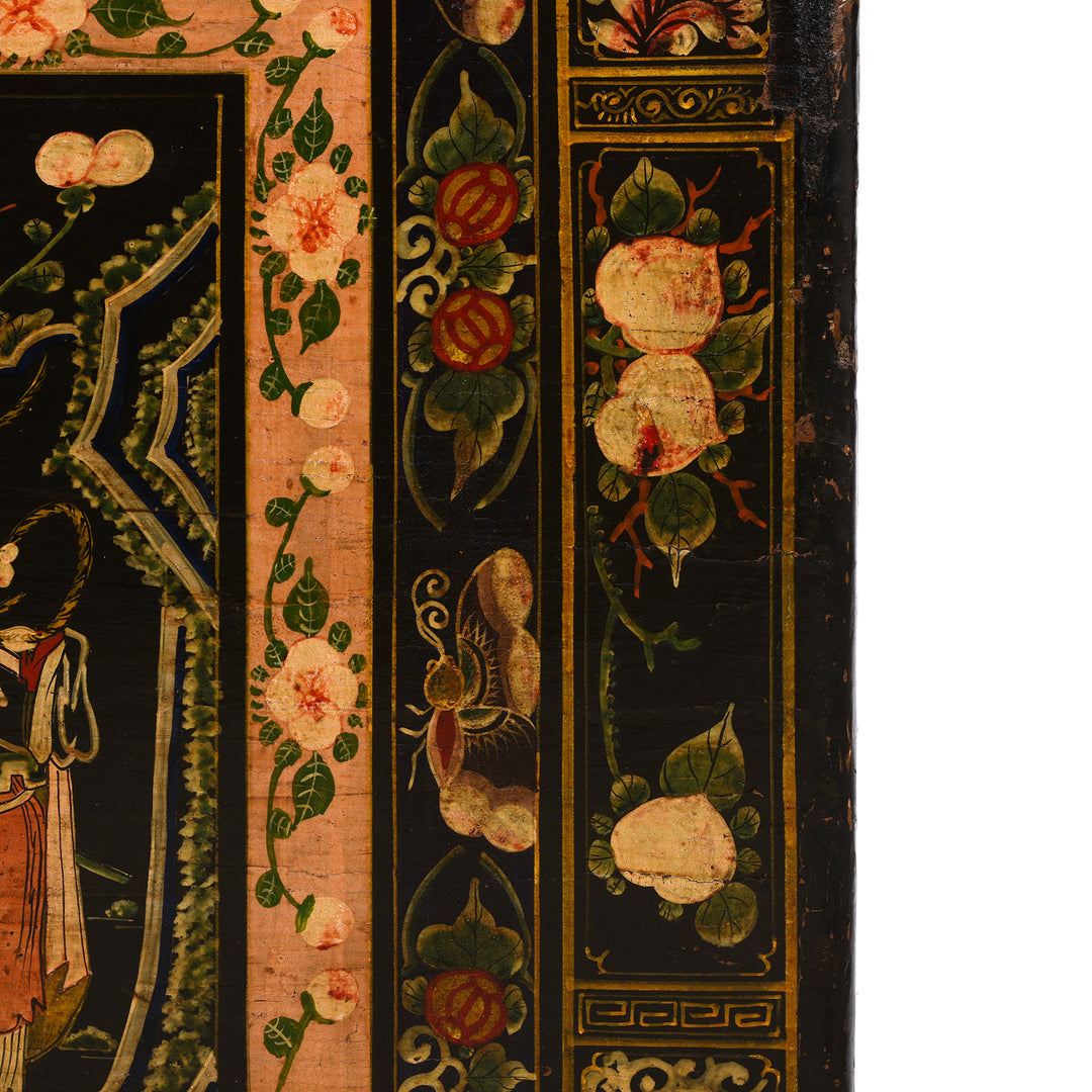 Paintwork Detail From Antique Chinese Opera Chest From Shanxi | Indigo Antiques