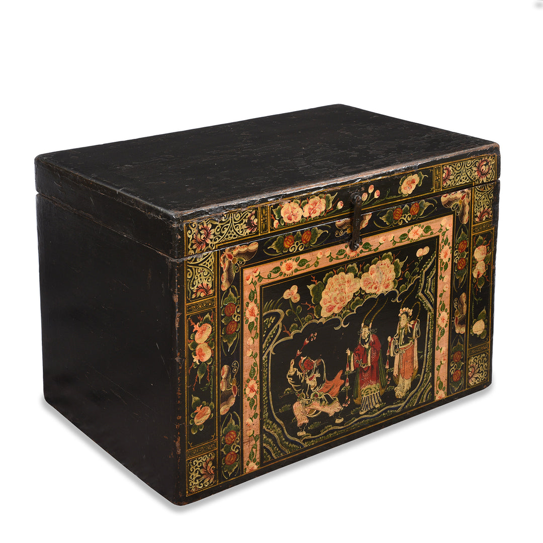 Angled View Of Antique Chinese Opera Chest From Shanxi | Indigo Antiques