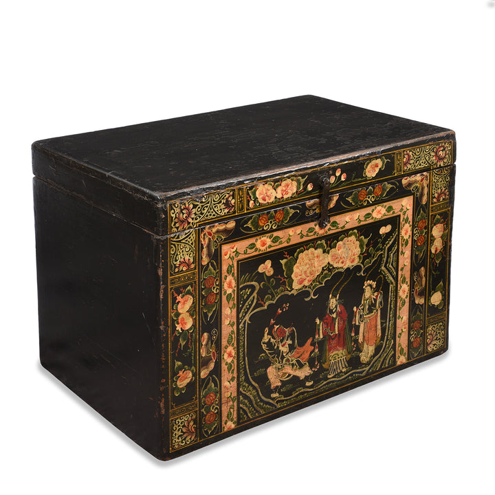 Angled View Of Antique Chinese Opera Chest From Shanxi | Indigo Antiques