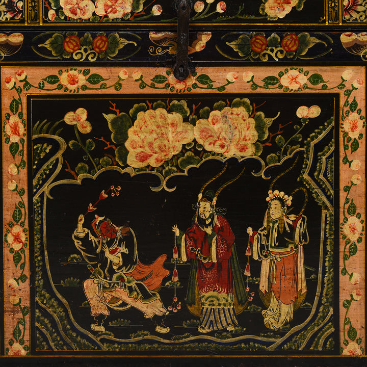 Panel Detail From Antique Chinese Opera Chest From Shanxi | Indigo Antiques