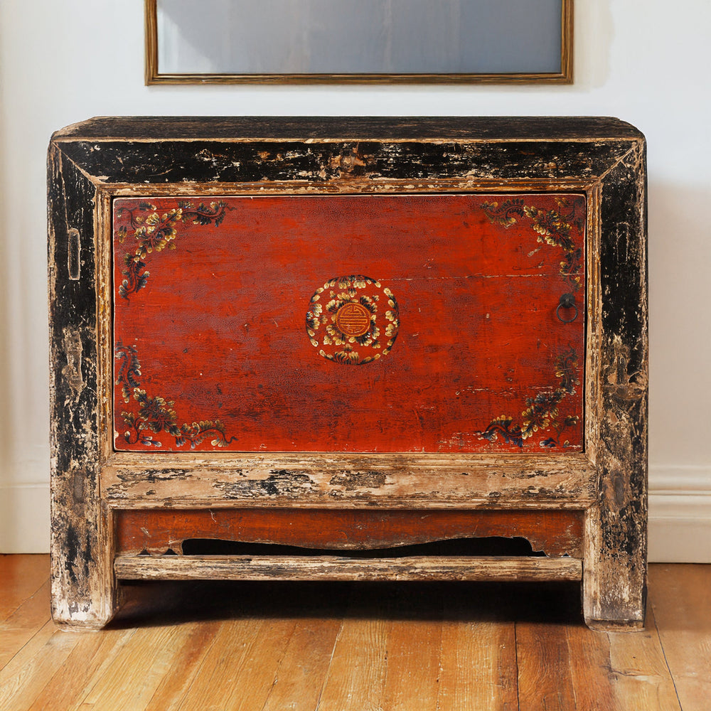 Antique Painted Mongolian Grain Store Sideboard | Indigo Antiques
