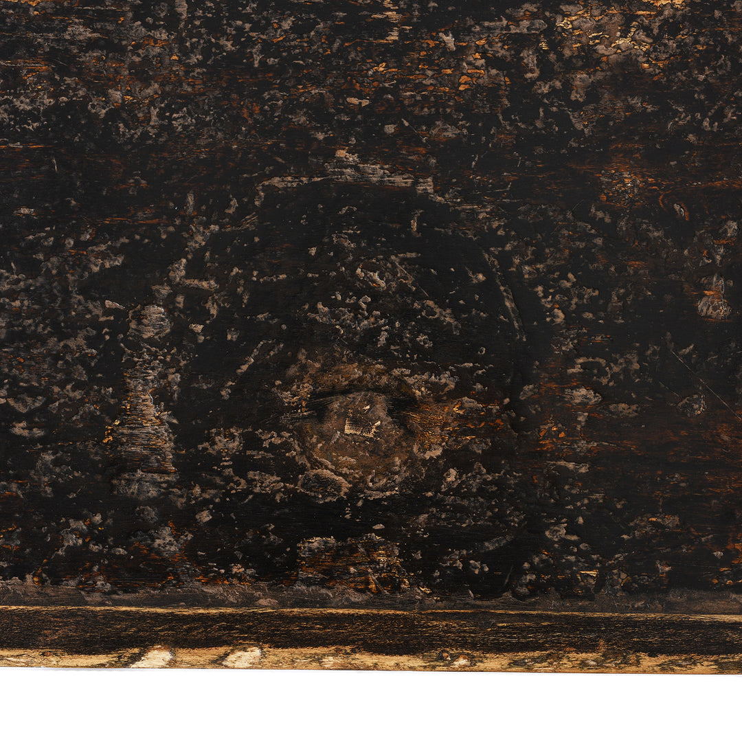 Top Detail From Antique Painted Mongolian Grain Store Sideboard | Indigo Antiques
