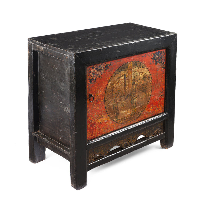 Angled View Of Painted Gansu Grain Store Sideboard | Indigo Antiques