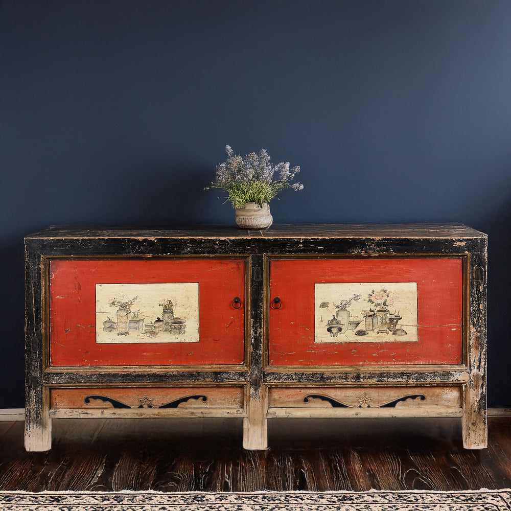 Antique Painted Gansu Grain Store Sideboard | Indigo Antiques