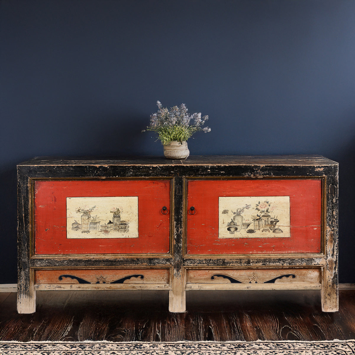 Antique Painted Gansu Grain Store Sideboard | Indigo Antiques
