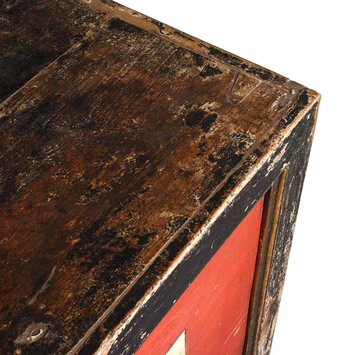 Detail From Antique Painted Gansu Grain Store Sideboard | Indigo Antiques