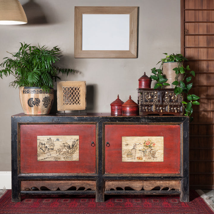 Antique Painted Mongolian Grain Store Sideboard - 19th Century | Indigo  Antiques