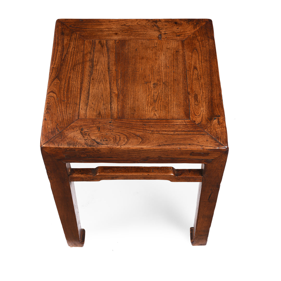 Top Down View Of Pair Of Chinese Walnut Side Tables
