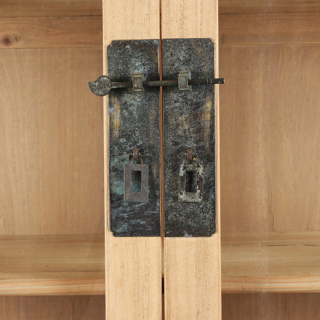Latch Detail From Glazed Cabinet Made From Old Sunbleached Elm | Indigo Antiques
