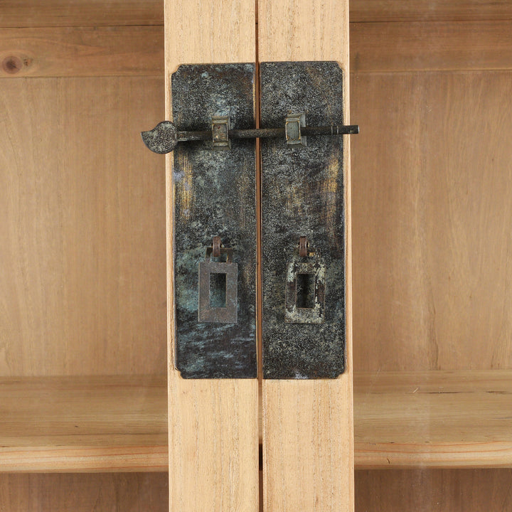 Latch Detail From Glazed Cabinet Made From Old Sunbleached Elm | Indigo Antiques
