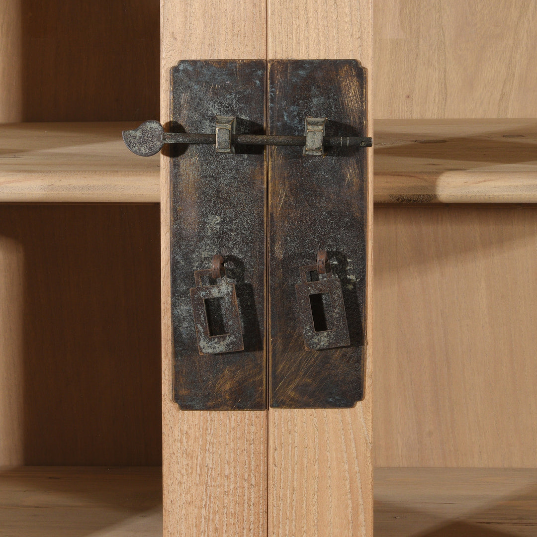 Latch Detail From Glazed Cabinet Made From Old Sunbleached Elm | Indigo Antiques