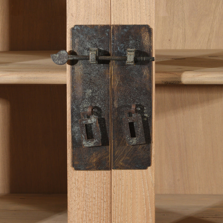 Latch Detail From Glazed Cabinet Made From Old Sunbleached Elm | Indigo Antiques