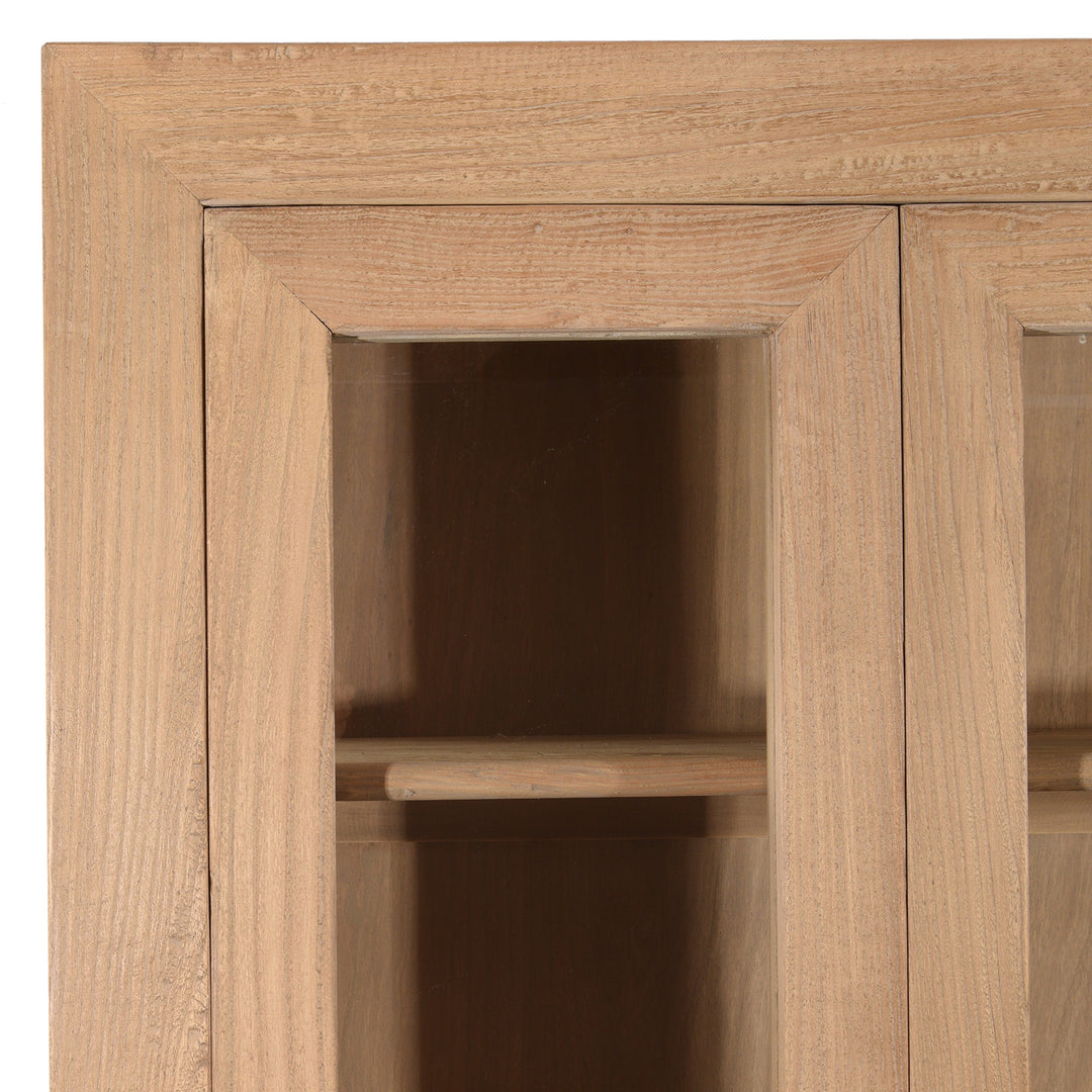 Corner detail From Glazed Cabinet Made From Old Sunbleached Elm | Indigo Antiques