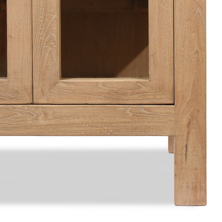Leg Detail From Glazed Cabinet Made From Old Sunbleached Elm | Indigo Antiques