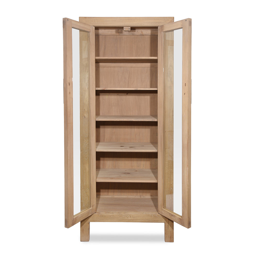 Open View Of Glazed Cabinet Made From Old Sunbleached Elm | Indigo Antiques