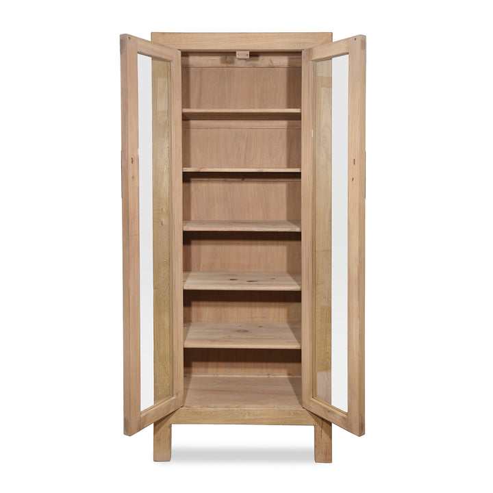 Open View Of Glazed Cabinet Made From Old Sunbleached Elm | Indigo Antiques