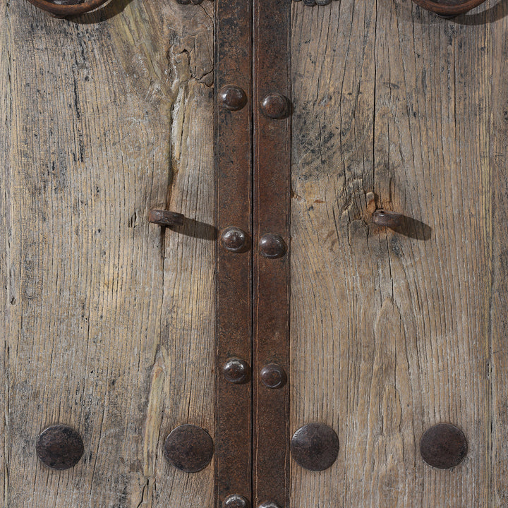 Ironwork Detail From Antique Bleached Elm Doors From Shanxi - 19th Century | Indigo Antiques