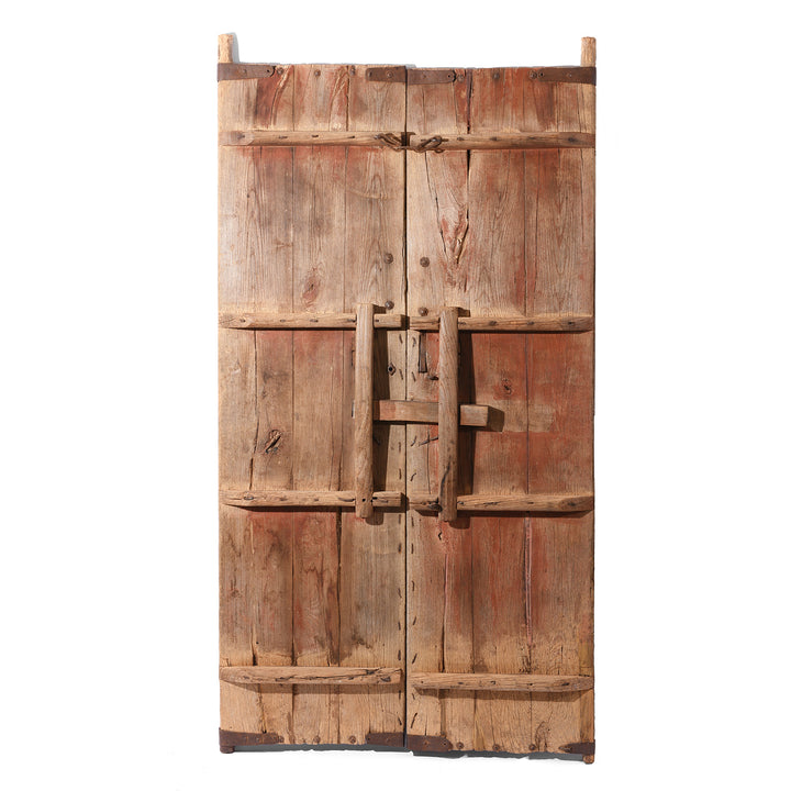 Back Of Antique Bleached Elm Doors From Shanxi - 19th Century | Indigo Antiques