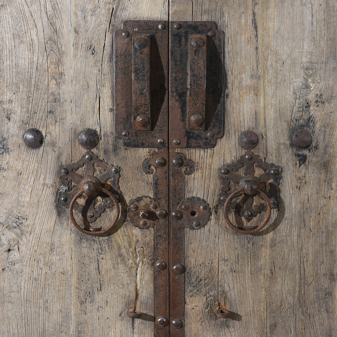 Latch Detail From Antique Bleached Elm Doors From Shanxi - 19th Century | Indigo Antiques