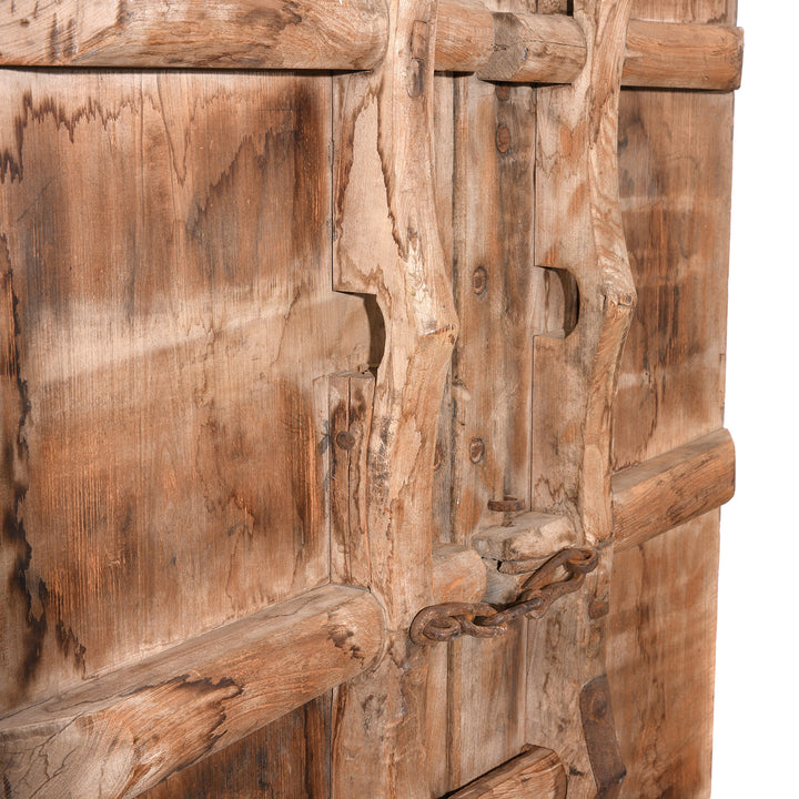 Reverse of an Antique Iron Chinese Bleached Elm Doors From Shanxi | Indigo Antiques