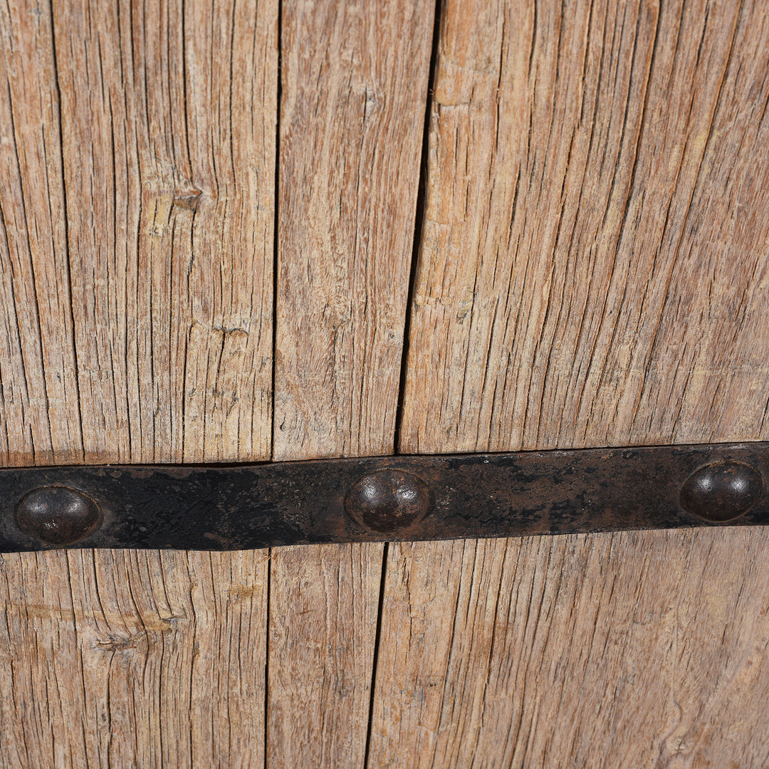 Detail From Antique Bleached Elm Doors From Shanxi With Original Iron Work | Indigo Antiques