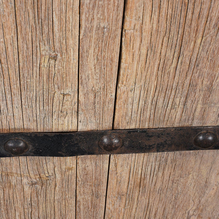 Detail From Antique Bleached Elm Doors From Shanxi With Original Iron Work | Indigo Antiques