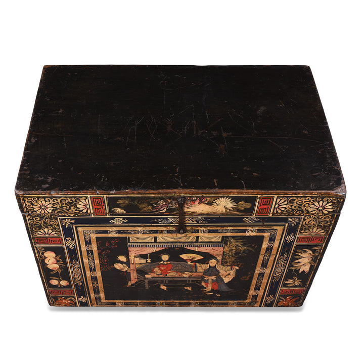Top Down View Of Antique Chinese Opera Chest From Shanxi | Indigo Antiques