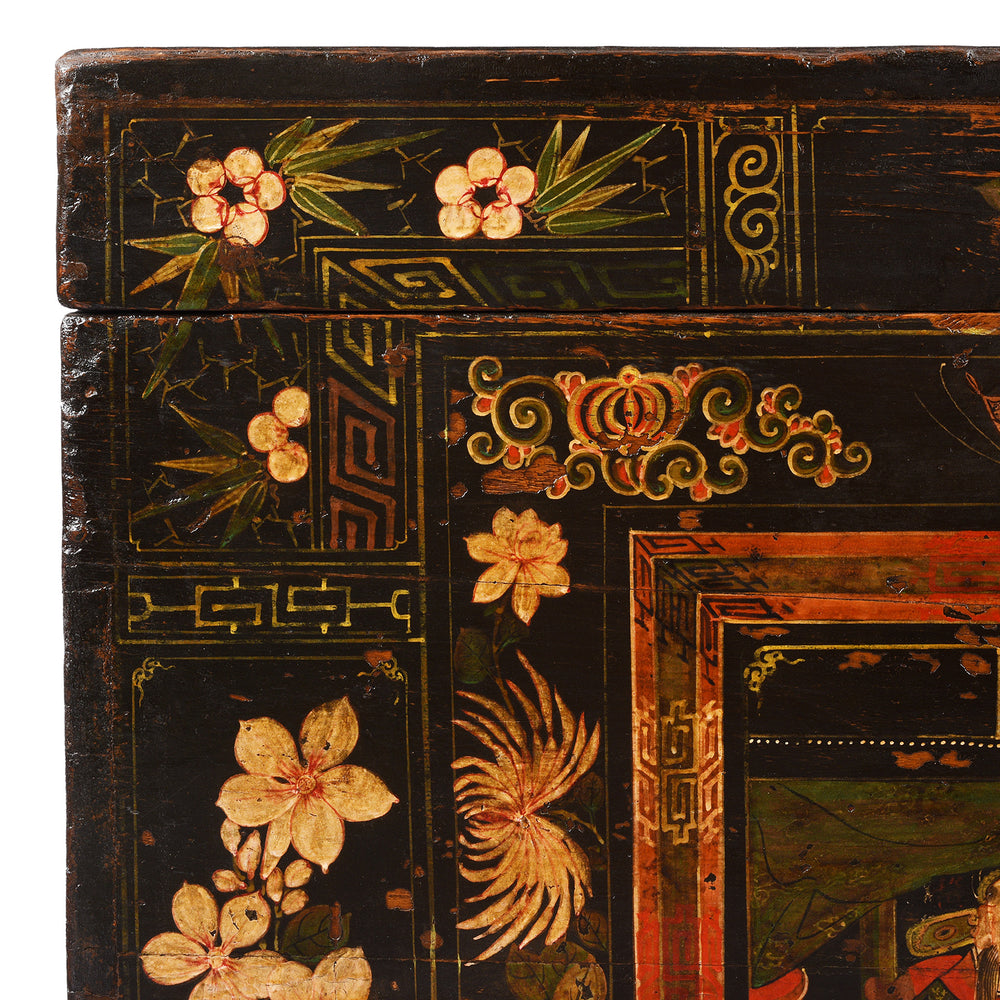 Corner Detail From Antique Chinese Opera Chest From Shanxi | Indigo Antiques