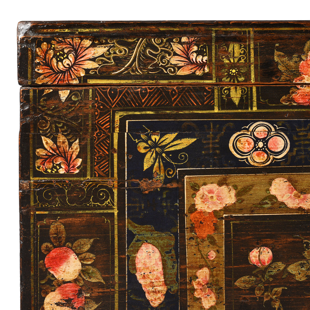 Corner Detail From Antique Chinese Opera Chest From Shanxi | Indigo Antiques