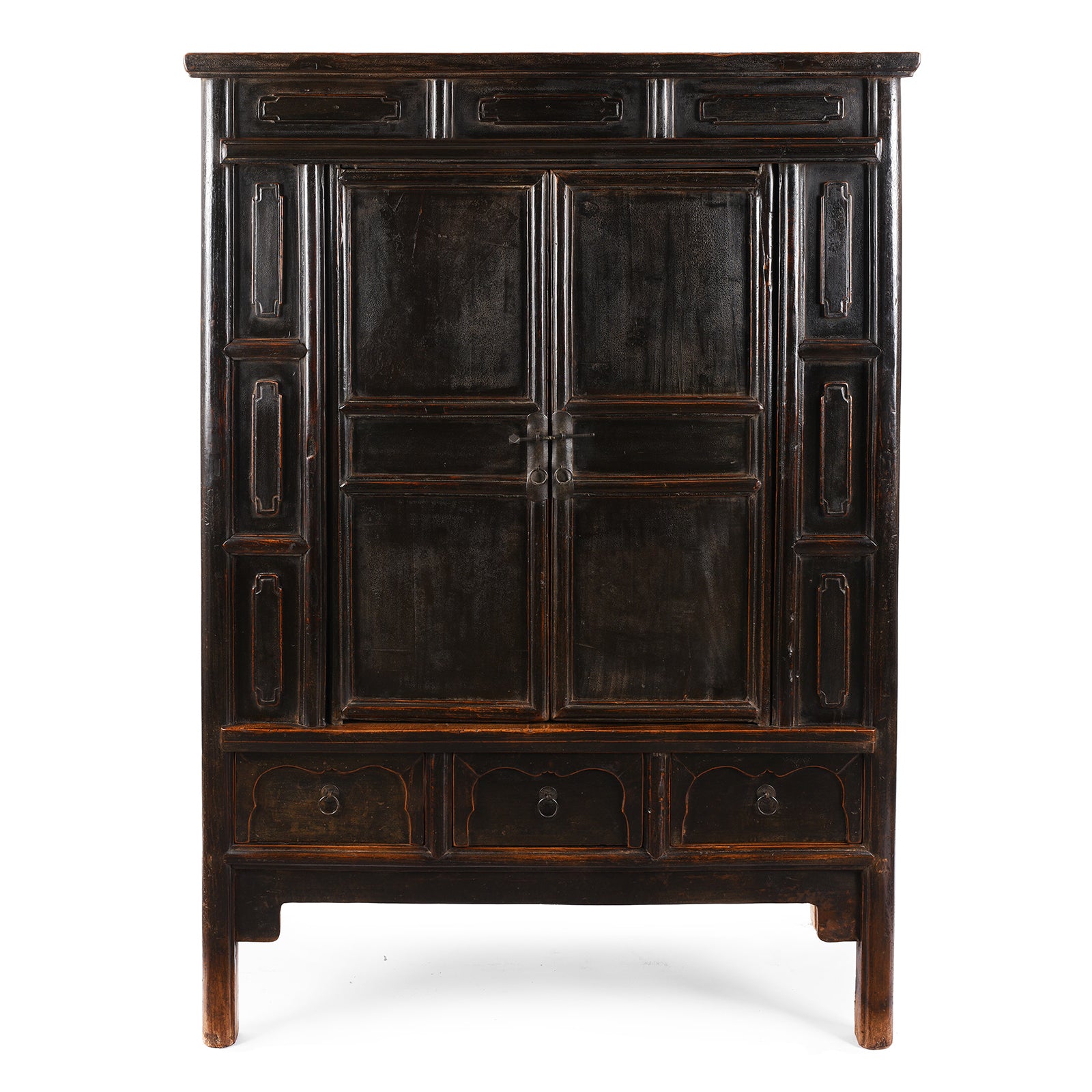 Original Black Lacquer Cabinet - From Shanxi Province - 19thC Original Black Lacquer Cabinet - From Shanxi Province - 19thC