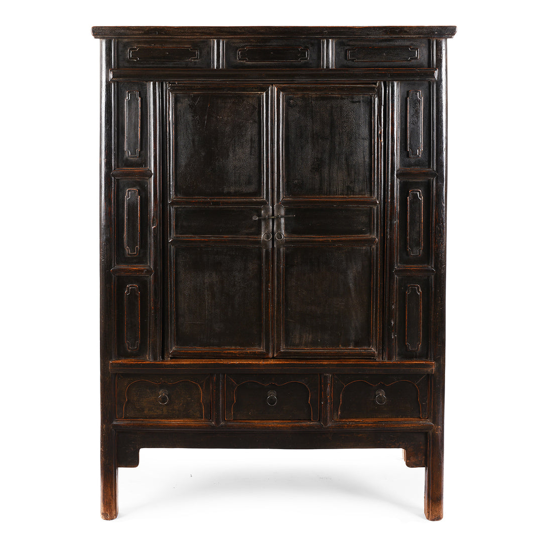 Antique Provincial Black Chinese Cabinet From Shanxi | Indigo Antiques
