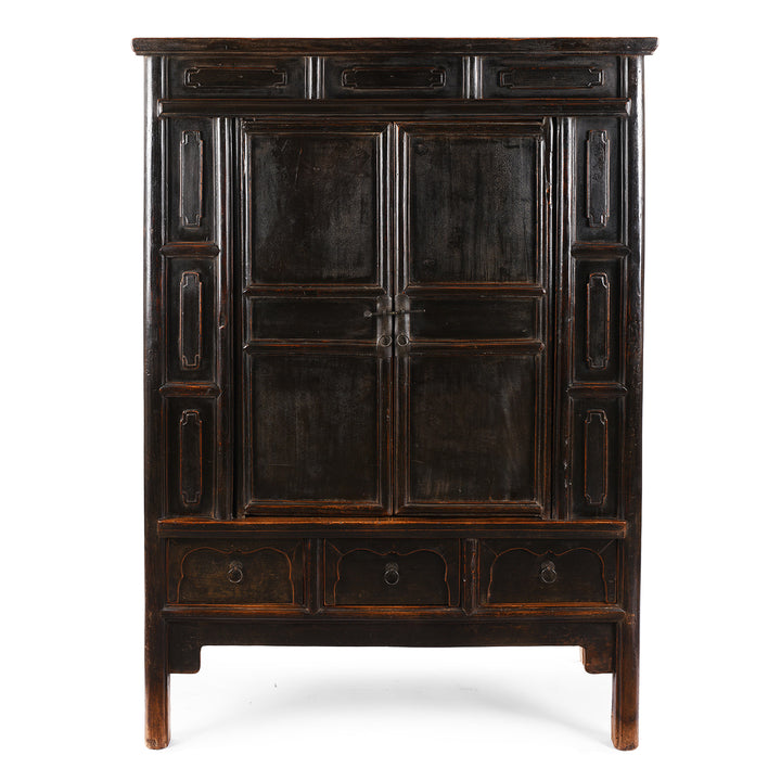 Antique Provincial Black Chinese Cabinet From Shanxi | Indigo Antiques