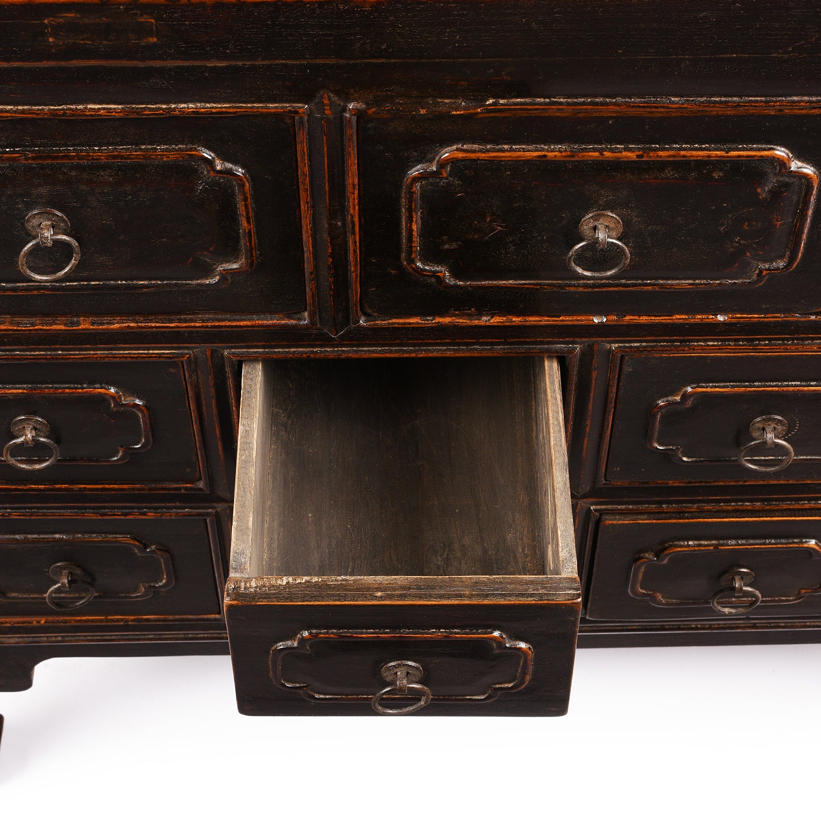 Drawer Detail From Antique Black Chest Of Drawers From Provincial Shanxi | Indigo Antiques