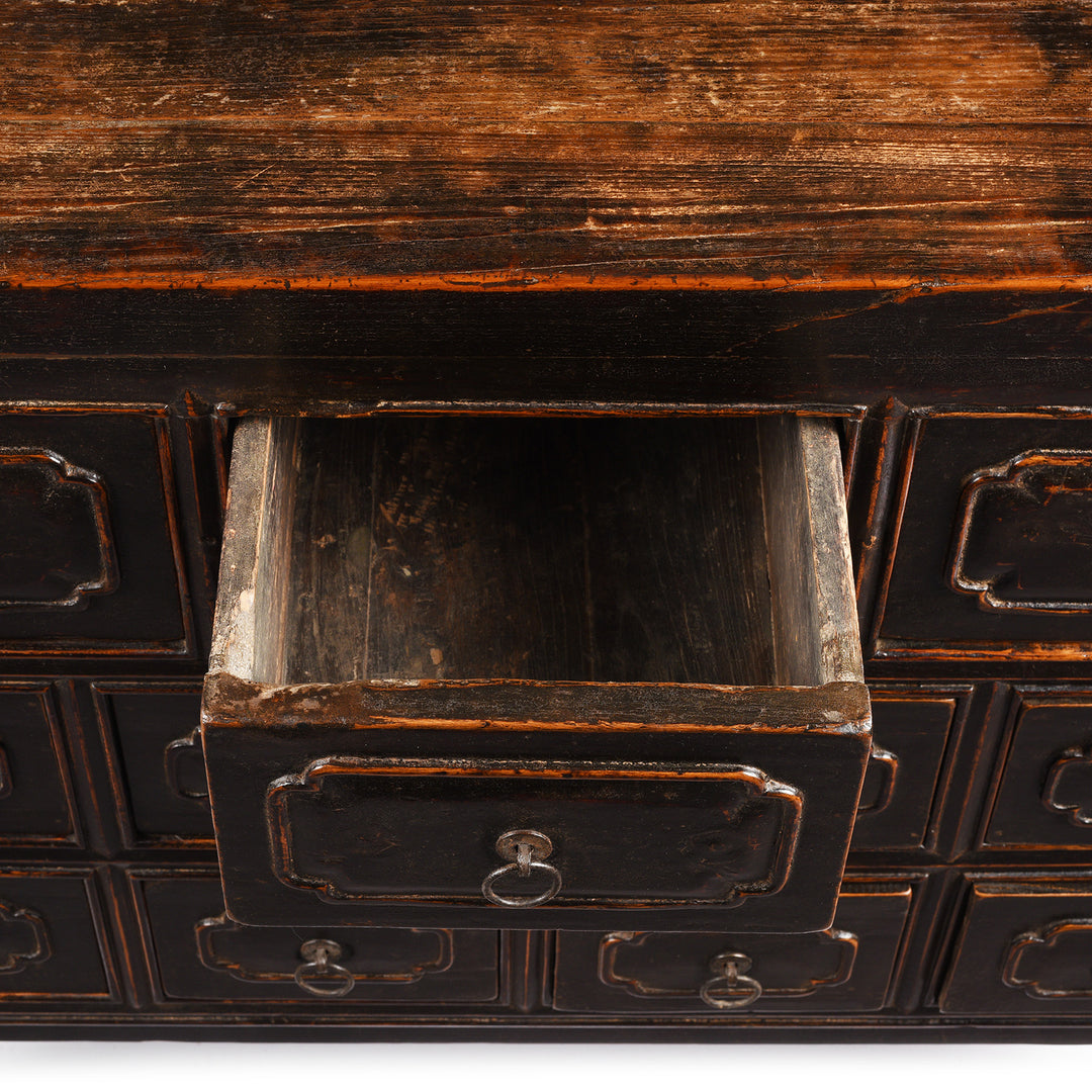Drawer Detail From Antique Black Chest Of Drawers From Provincial Shanxi | Indigo Antiques