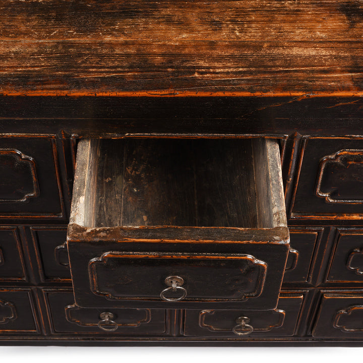 Drawer Detail From Antique Black Chest Of Drawers From Provincial Shanxi | Indigo Antiques