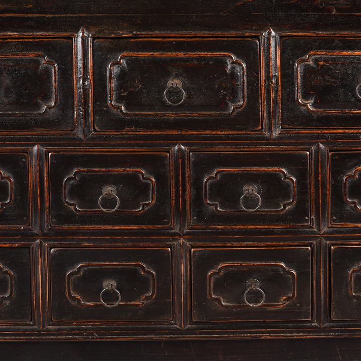 Drawers Detail From Antique Black Chest Of Drawers From Provincial Shanxi | Indigo Antiques