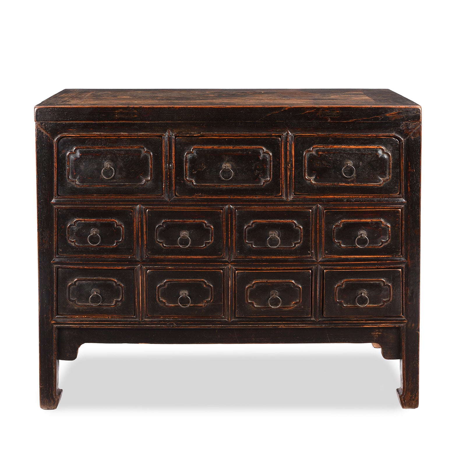 Black Lacquer Chest Of Drawers From Shanxi - 19th Century