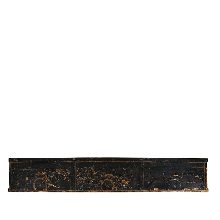 Top Down View Of Antique Painted Red & Black Gansu Sideboard | Indigo Antiques