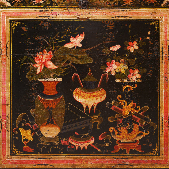 Detail From Paintwork On Antique Chinese Painted Opera Chest | Indigo Antiques