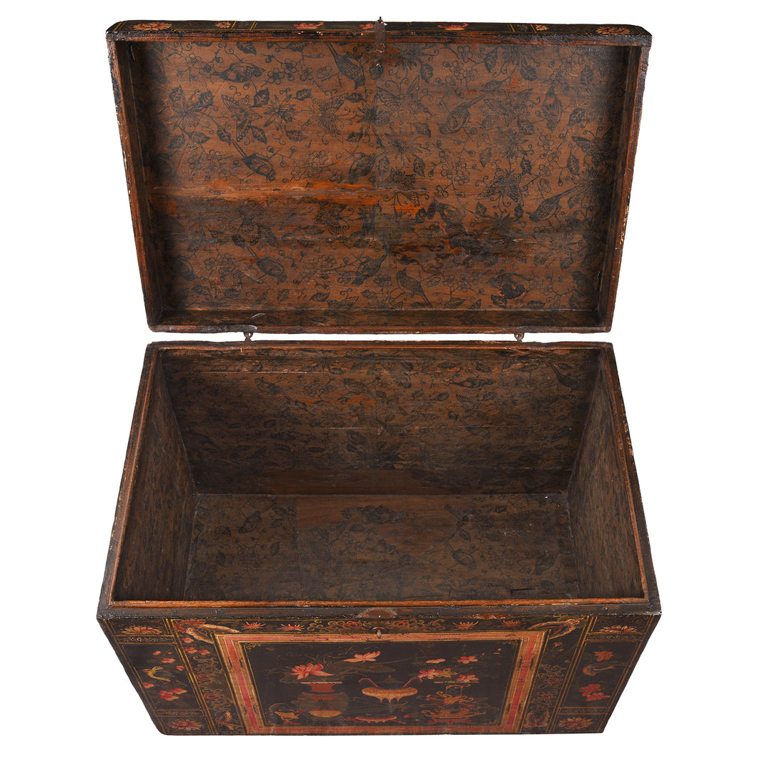 Interior Of Antique Chinese Painted Opera Chest | Indigo Antiques