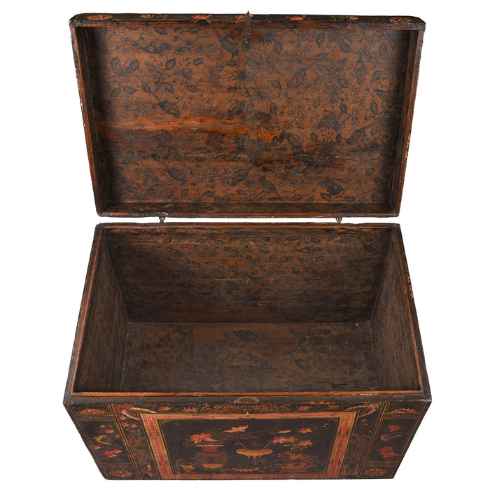 Interior Of Antique Chinese Painted Opera Chest | Indigo Antiques