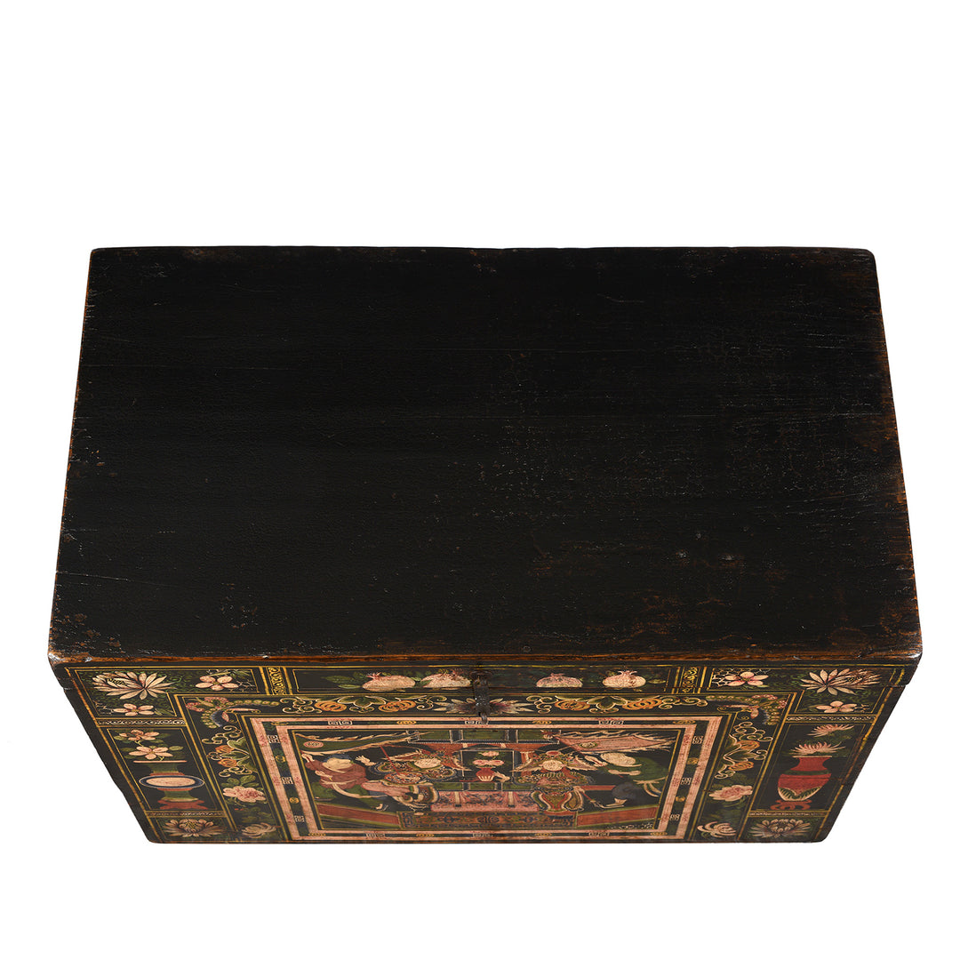 Top Down View Of Antique Chinese Opera Chest From Shanxi | Indigo Antiques