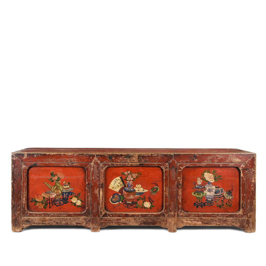 Red Painted Gansu Sideboard - Early 19th Century