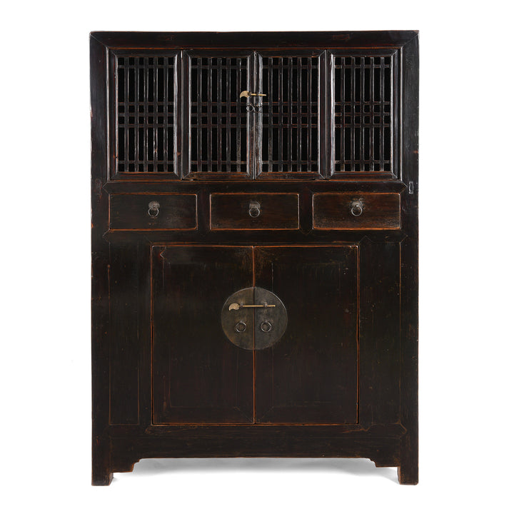 Antique Black Lacquer Kitchen Cabinet From Tianjin | Indigo Antiques