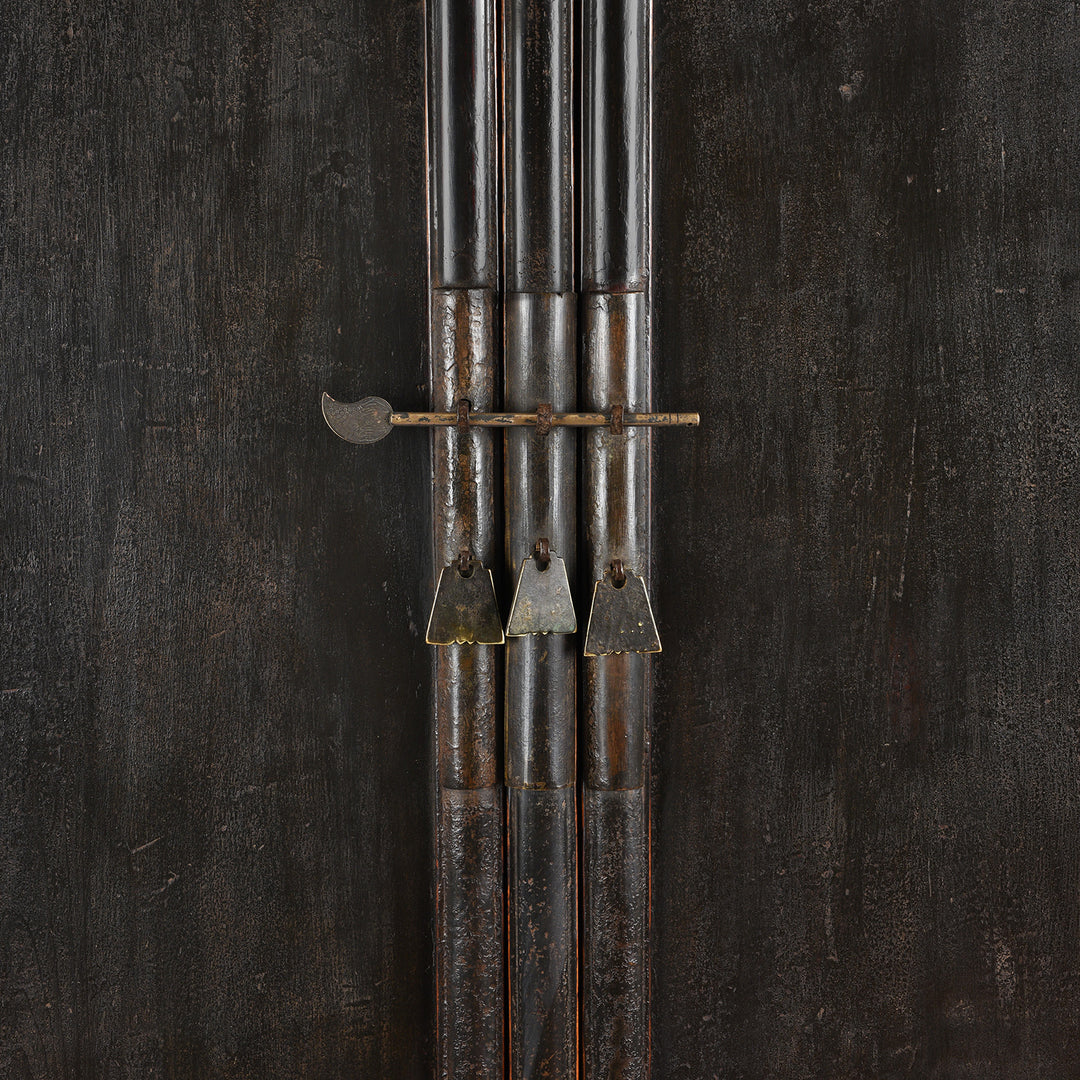 Latch Detail From Chinese Black Lacquer Taper Cabinet From Shanxi - Early 19thC | Indigo Antiques