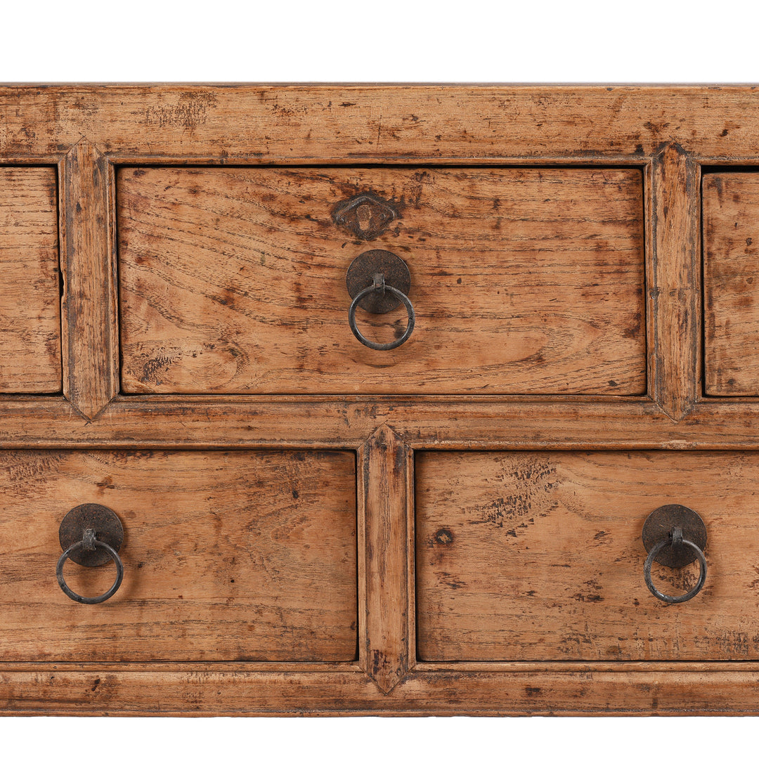 Drawer Detail From Antique 7 Drawer Console Table From Shanxi | Indigo Antiques