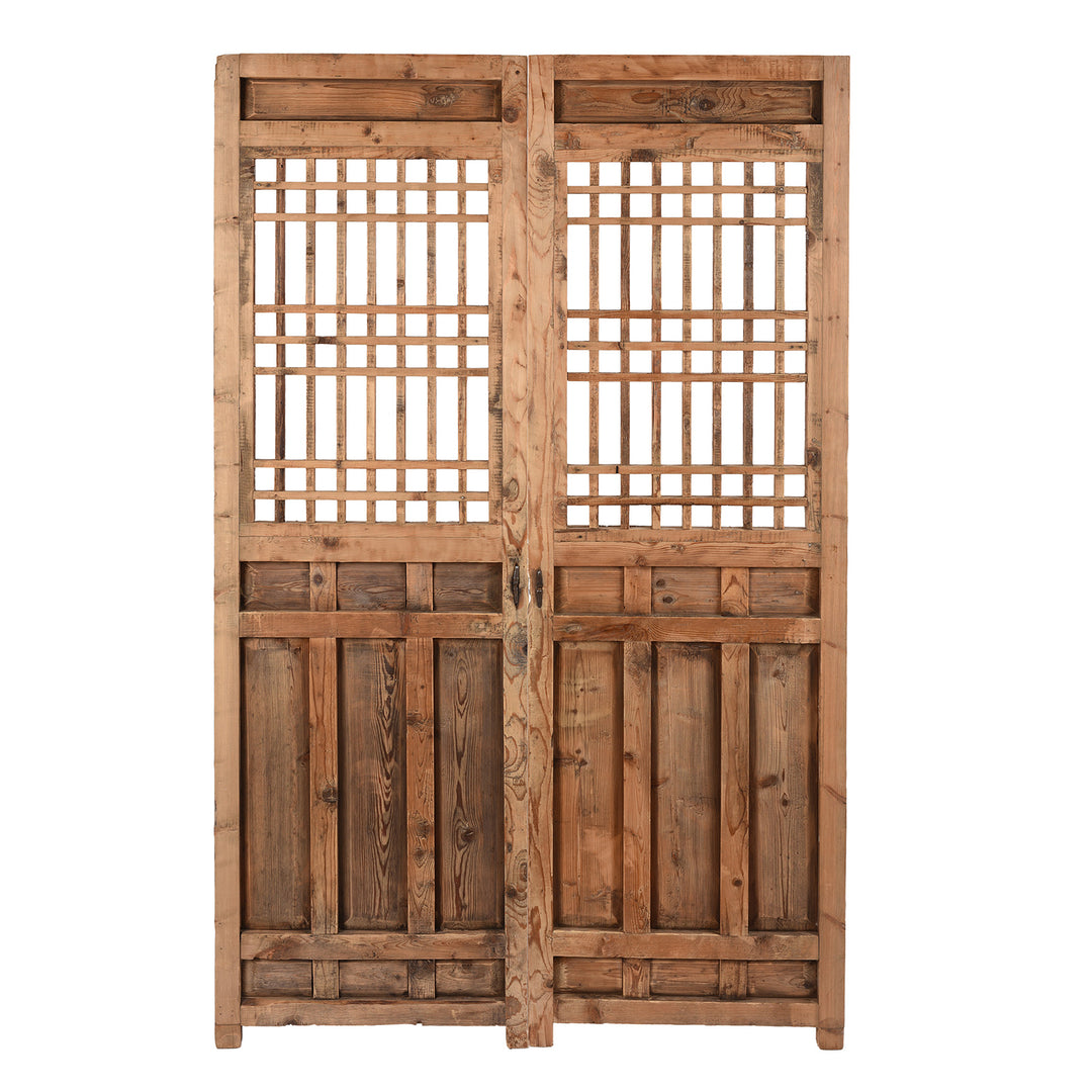 Back of Antique Chinese Pine Window Screen Panels | Indigo Antiques