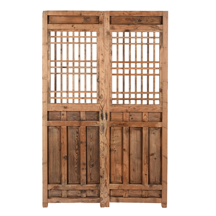 Back of Antique Chinese Pine Window Screen Panels | Indigo Antiques