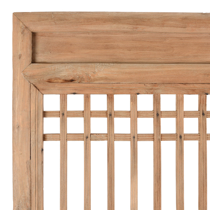 Corner Detail From Antique Chinese Pine Window Screen Panels | Indigo Antiques