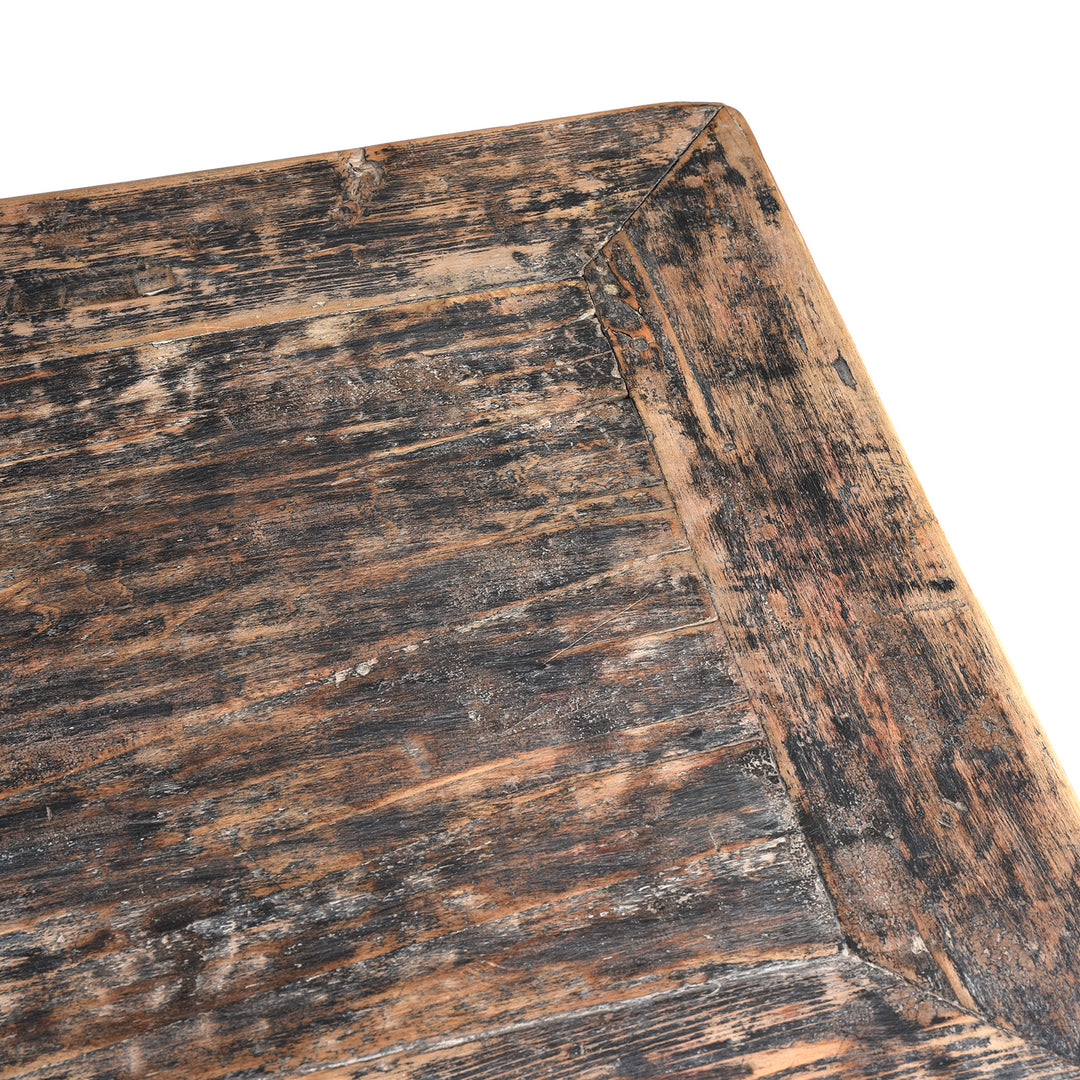 Poplar and pine wood detail from an Antique Carved Floral Chinese Altar Table From Qinghai | Indigo Antiques